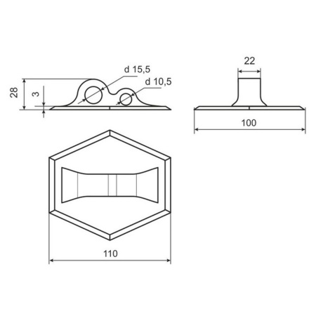 Крепление леера (ПВХ)