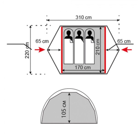 Палатка Tramp Cloud 3Si серая