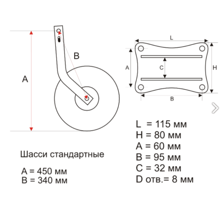 Колеса перекидные 450