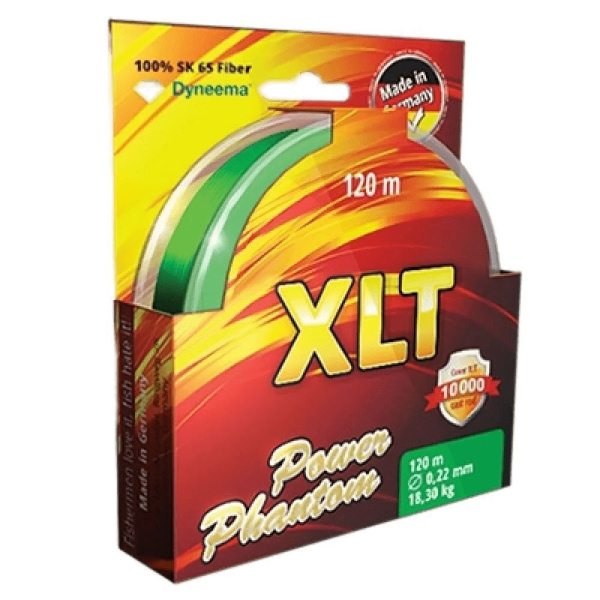 Шнур Power Phantom 4x, XLT, 120м, желтый, 0,36мм, 36,4кг