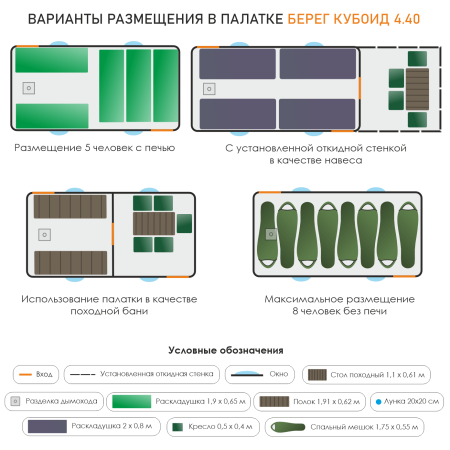 Палатка Берег Кубоид 4.4 (двухслойная)
