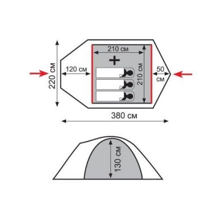 Палатка Tramp Lite Camp 3 песочная