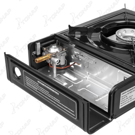 Плита газовая портативная в кейсе с переходником Helios