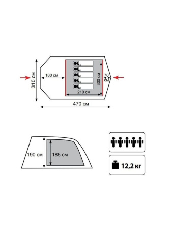 Палатка Tramp Baltic Wave 5 (V2)