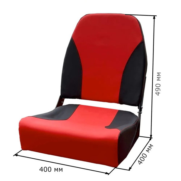 Кресло лодочное КОМФОРТ (винил/красный/черный)