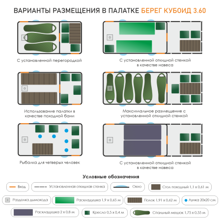 Палатка Берег Кубоид 3.6 (двухслойная)