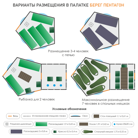 Палатка Берег Пентагон (двухслойная)