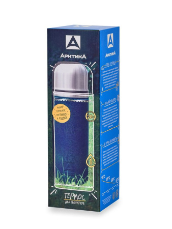 Термос Арктика, кожаная оплётка (1л)