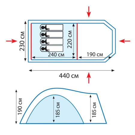 Палатка Tramp Anaconda 4 (V2)
