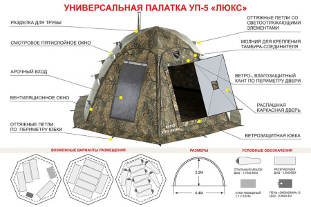 Палатка Берег УП-5 Люкс (двухслойная)