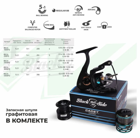 Катушка Black Side Cadet 1000FD (5+1)